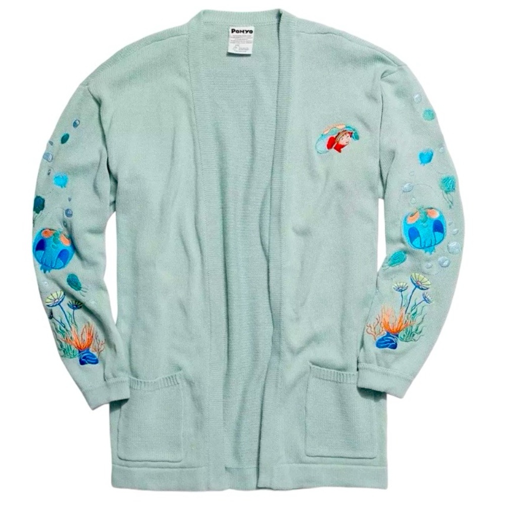 NWT Her Universe Studio Ghibli Earth Day Ponyo Embroidered Oversized Cardigan